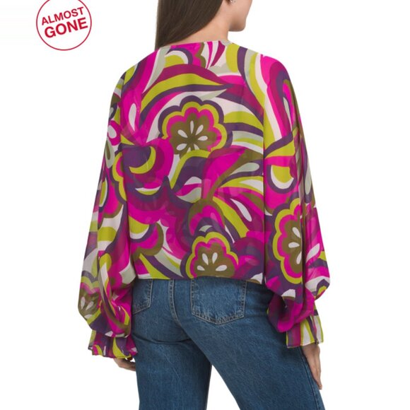 TRINA TURK Pink Multi Soho Top - Picture 2 of 2